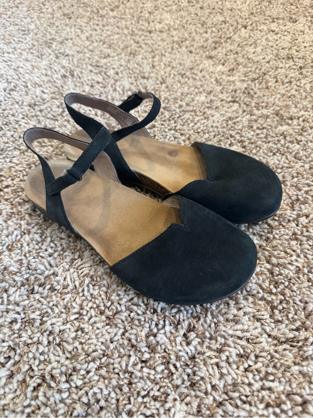 Dansko Black Suede Rowan Slingback Flats